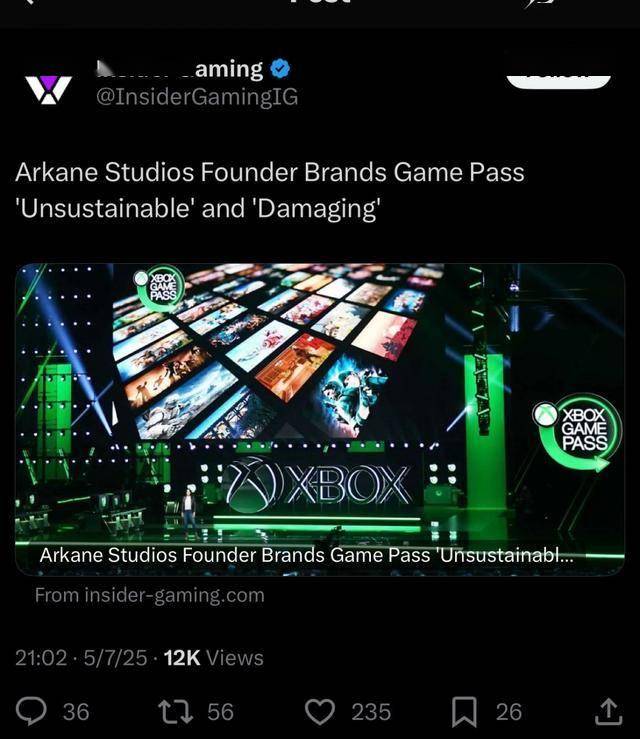 Arkane创始人批评Game Pass：已经伤害游戏行业很多年了
